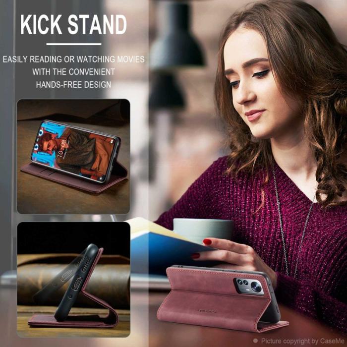 Caseme - CASEME 013 Series Fodral för Xiaomi 12 Pro 5G - Vinröd