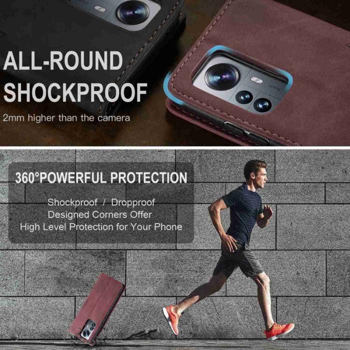 Caseme - CASEME 013 Series Fodral för Xiaomi 12 Pro 5G - Vinröd