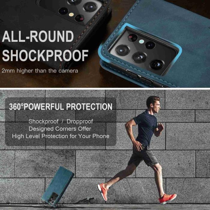 Caseme - CASEME 013 Series Fodral i Läder för Samsung Galaxy S21 Ultra - Blå