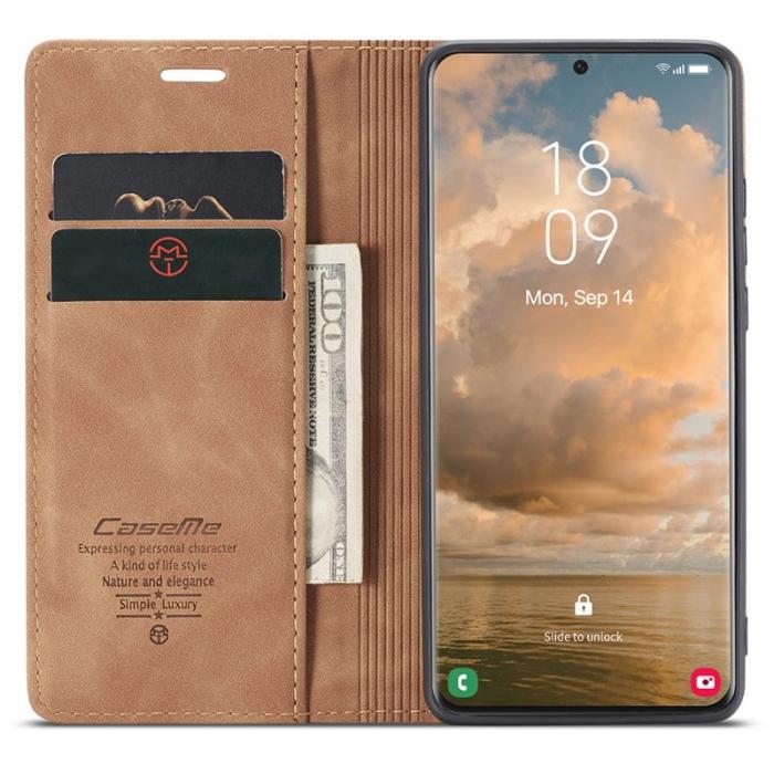 Caseme - CASEME 013 Series Fodral i Läder för Samsung Galaxy S21 Ultra - Brun