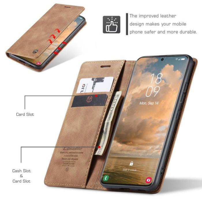 Caseme - CASEME 013 Series Fodral i Läder för Samsung Galaxy S21 Ultra - Brun