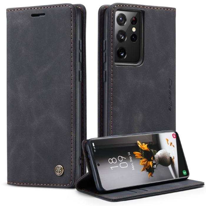 Caseme - CASEME 013 Series Fodral i Läder för Samsung Galaxy S21 Ultra - Svart