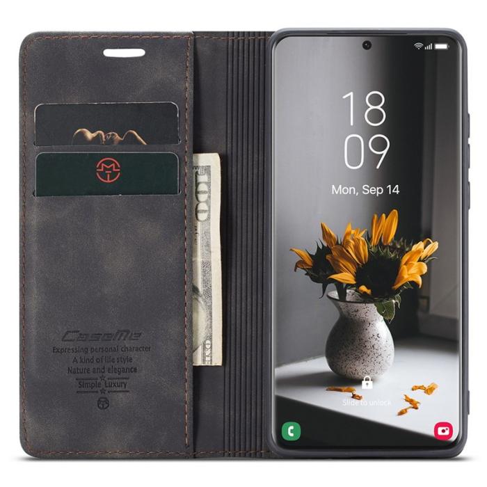 Caseme - CASEME 013 Series Fodral i Läder för Samsung Galaxy S21 Ultra - Svart