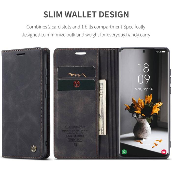 Caseme - CASEME 013 Series Fodral i Läder för Samsung Galaxy S21 Ultra - Svart