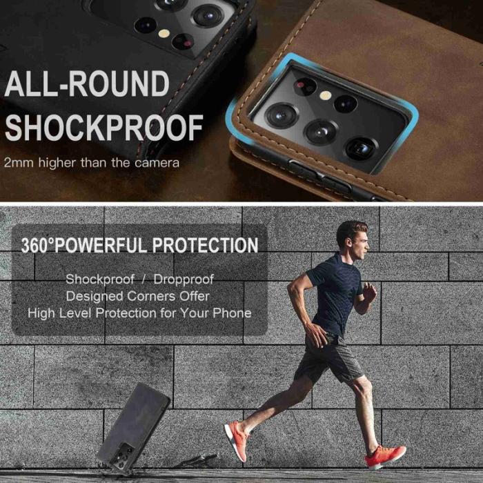 Caseme - CASEME 013 Series Fodral i Läder för Samsung Galaxy S21 Ultra - Svart