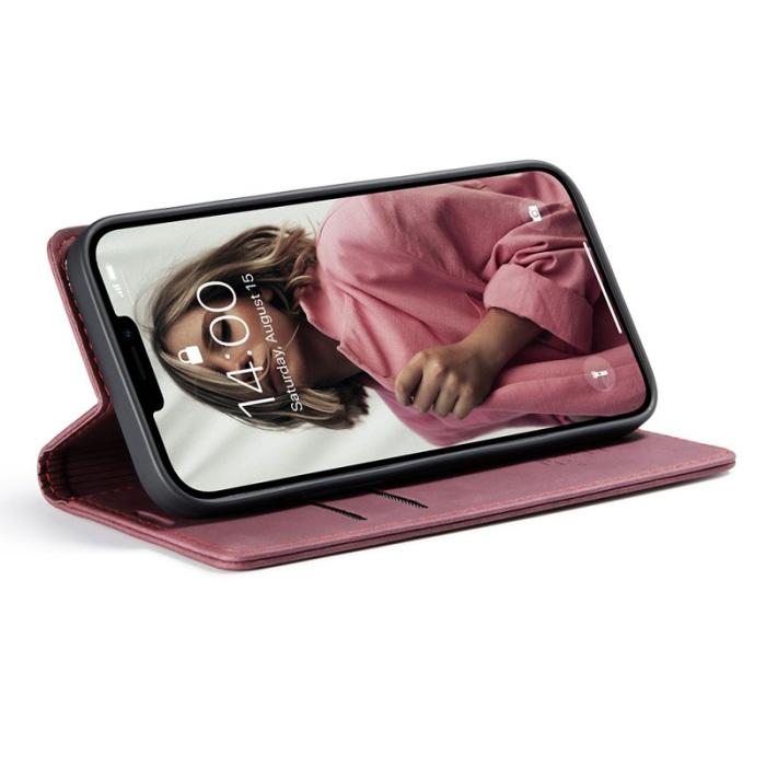 Caseme - CASEME 013 Series Fodral i PU-läder för iPhone 13 Pro - Röd