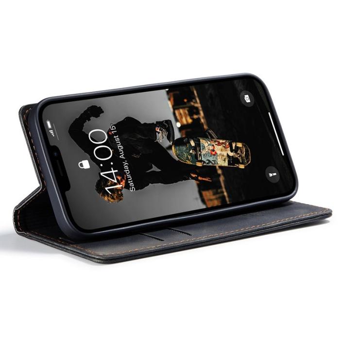 Caseme - CASEME 013 Series Fodral i PU-läder för iPhone 13 Pro - Svart