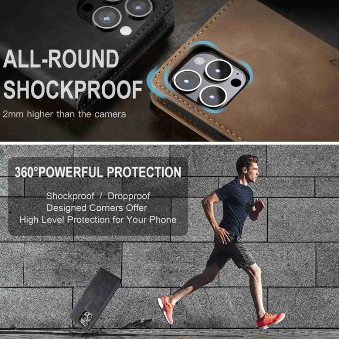 Caseme - CASEME 013 Series Fodral i PU-läder för iPhone 13 Pro - Svart