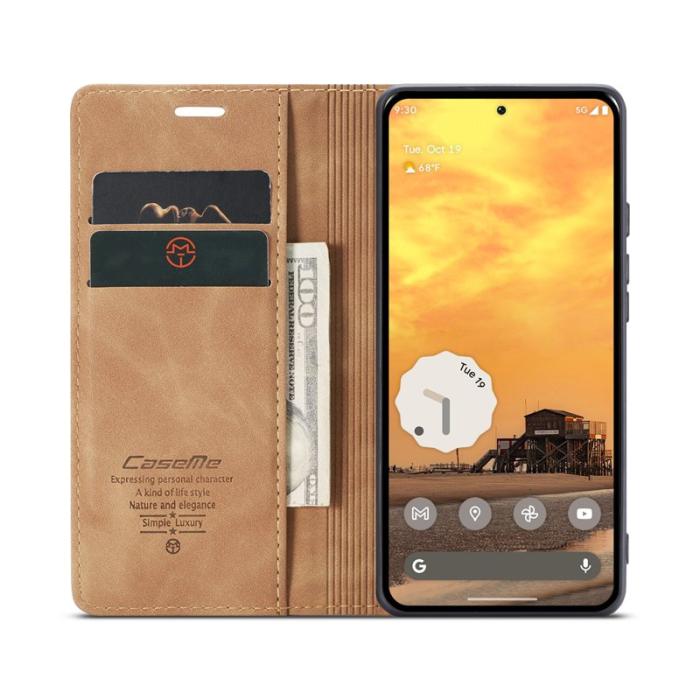 Caseme - CASEME 013 Series Google Pixel 10 Pro Fodral Kortställ Läder Brun