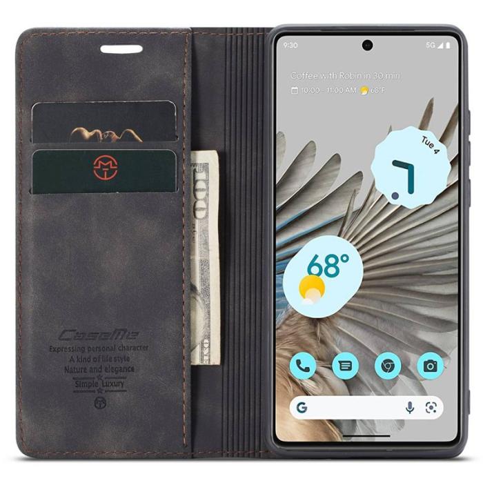 Caseme - CASEME 013 Series Google Pixel 7 Pro Fodral PU Läder Svart