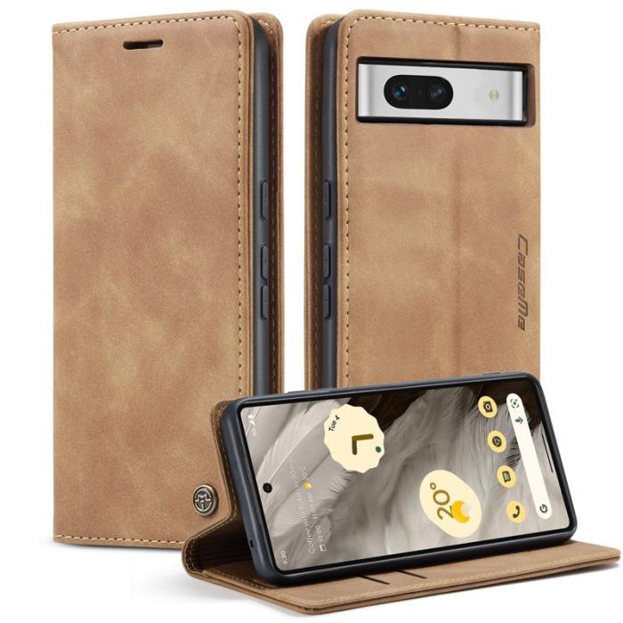 Caseme - CASEME 013 Series Google Pixel 7a Skal Kortfack Ställ Läder Brun