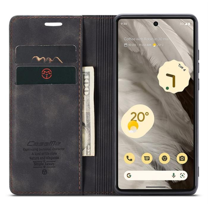 Caseme - CASEME 013 Series Google Pixel 7a Skal Läder Fodral Svart