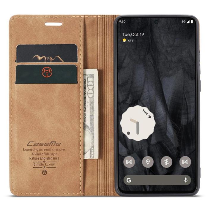 Caseme - CASEME 013 Series Google Pixel 8 Pro Fodral PU Läder Brun