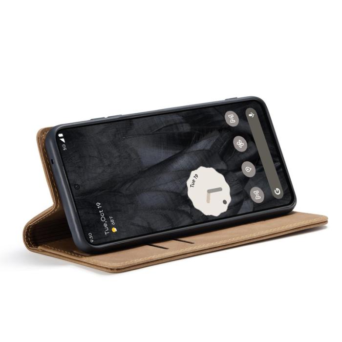Caseme - CASEME 013 Series Google Pixel 8 Pro Fodral PU Läder Brun