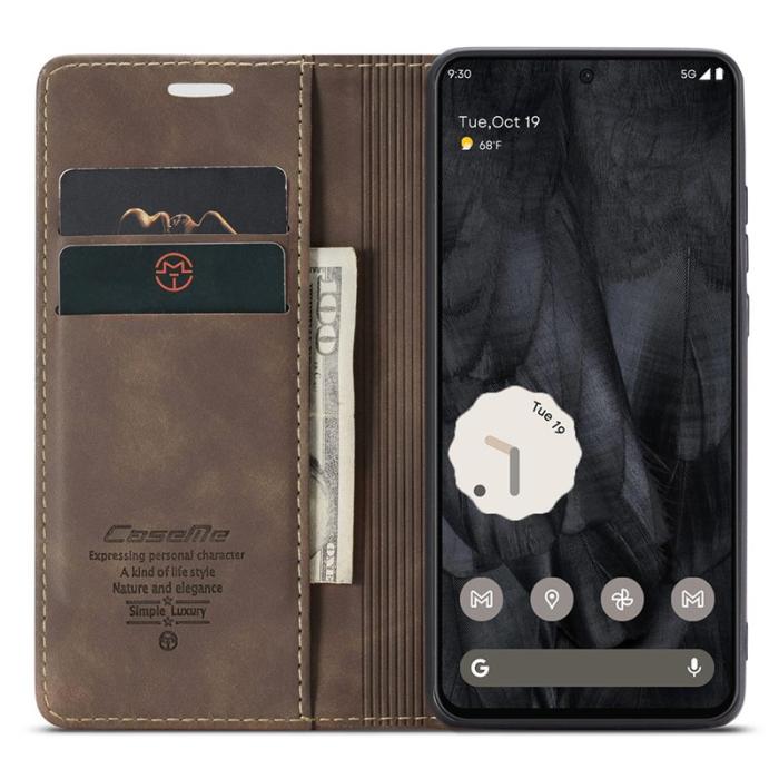 Caseme - CASEME 013 Series Google Pixel 8 Pro Fodral PU Läder Kaffe