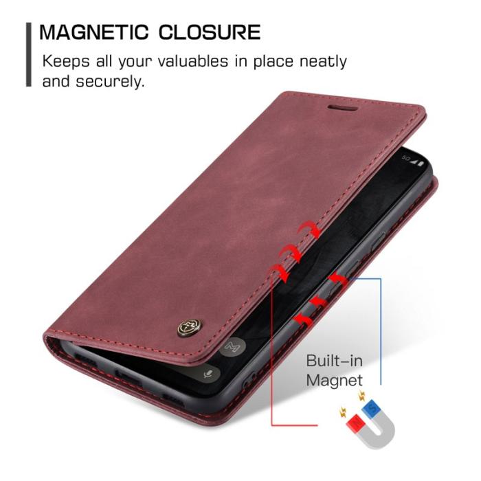 Caseme - CASEME 013 Series Google Pixel 8 Pro Fodral PU Läder Röd