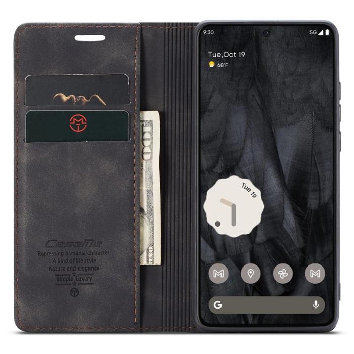 Caseme - CASEME 013 Series Google Pixel 8 Pro Fodral PU Läder Svart