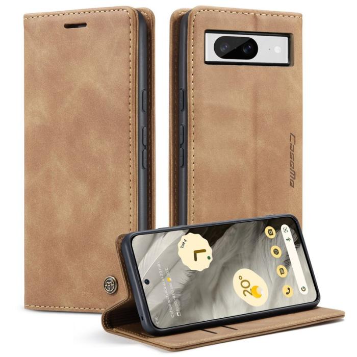 Caseme - CASEME 013 Series Google Pixel 8 Mobilskal Magnetisk KonstLäder Brun