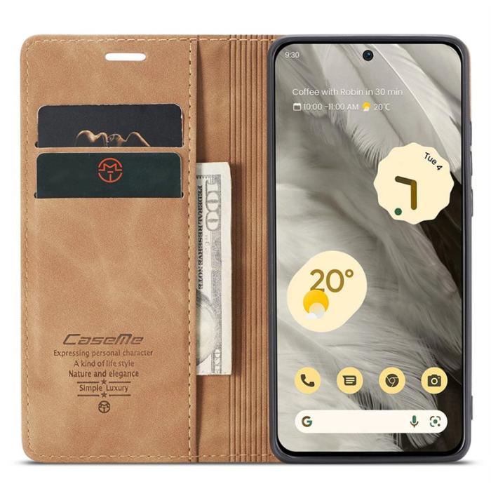 Caseme - CASEME 013 Series Google Pixel 8 Mobilskal Magnetisk KonstLäder Brun