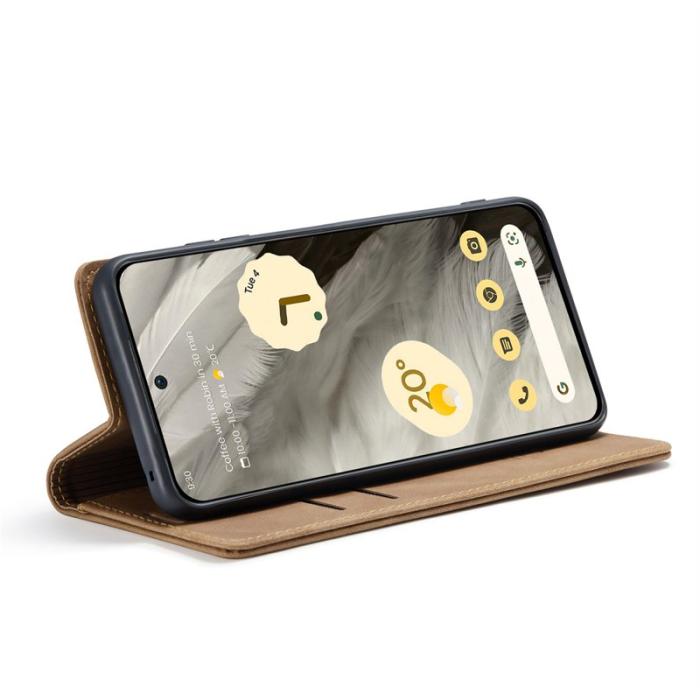 Caseme - CASEME 013 Series Google Pixel 8 Mobilskal Magnetisk KonstLäder Brun