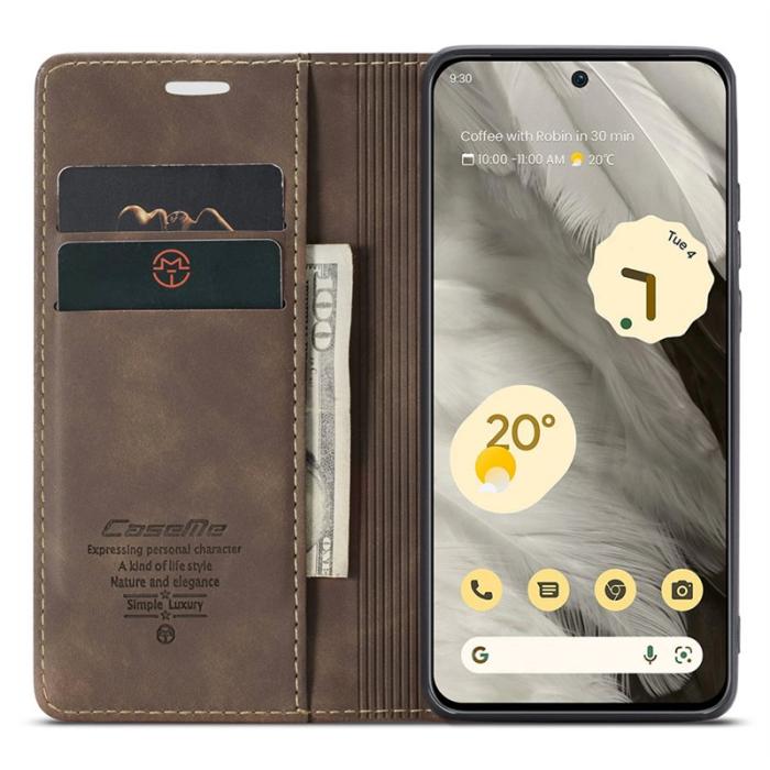 Caseme - CASEME 013 Series Google Pixel 8 Mobilskal Magnetisk KonstLäder - Brun