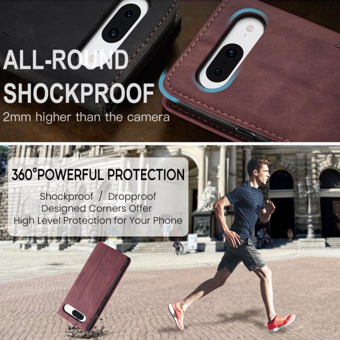 Caseme - CASEME 013 Series Google Pixel 8a Skal PU Läder Röd