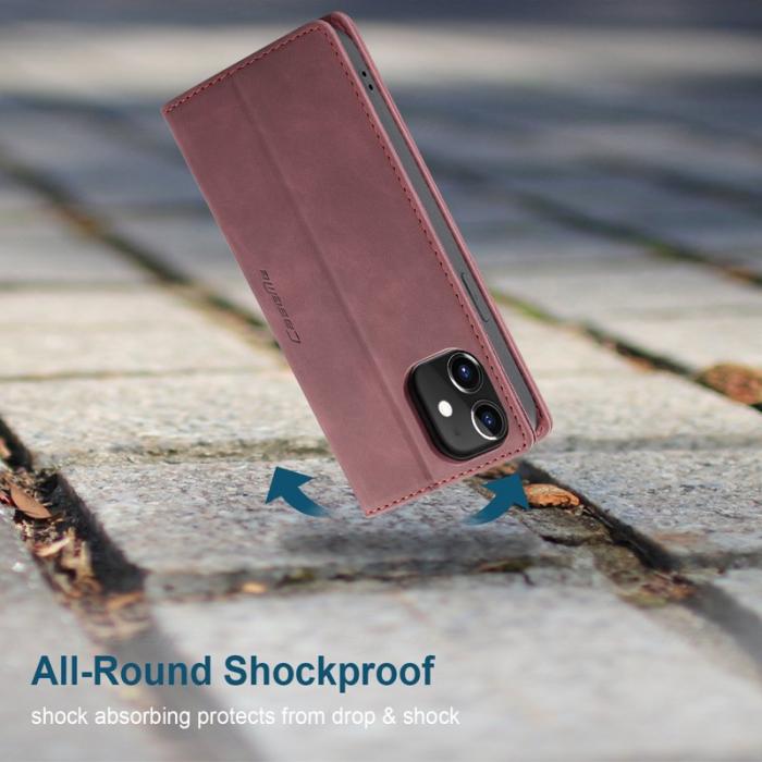 Caseme - CASEME 013 Series iPhone 12 Pro Fodral i Vinröd Läder