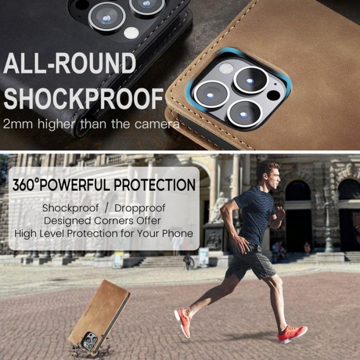 Caseme - CASEME 013 Series iPhone 16 Pro Max Skal Kortfodral Läder Brun