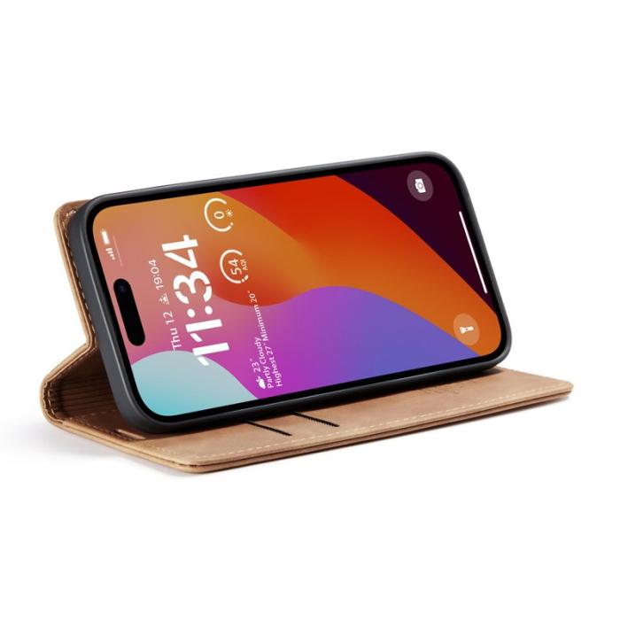 Caseme - CASEME 013 Series iPhone 16 Pro Skal Med Kortfack Läder Brun
