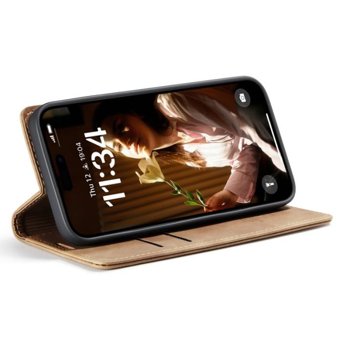 Caseme - CASEME 013 Series iPhone 16 Skal med Kortfack Läder - Brun