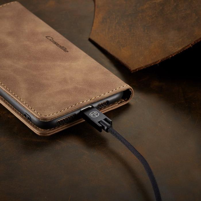 Caseme - CASEME 013 Series iPhone XS/X Skal Retro Flip Läder Khaki