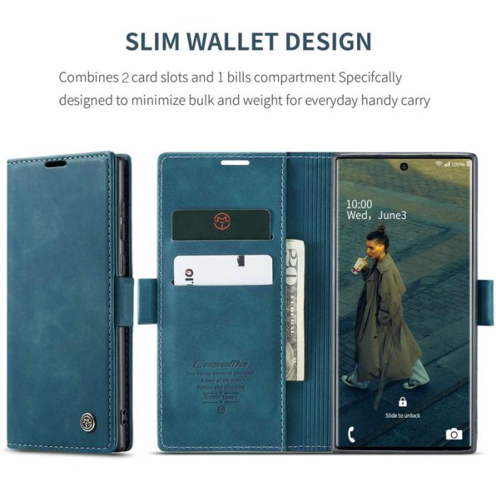 Caseme - CASEME 013 Series Läderfodral för Samsung Galaxy Note20 Ultra - Grön