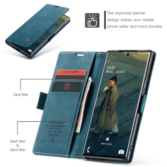 Caseme - CASEME 013 Series Läderfodral för Samsung Galaxy Note20 Ultra - Grön