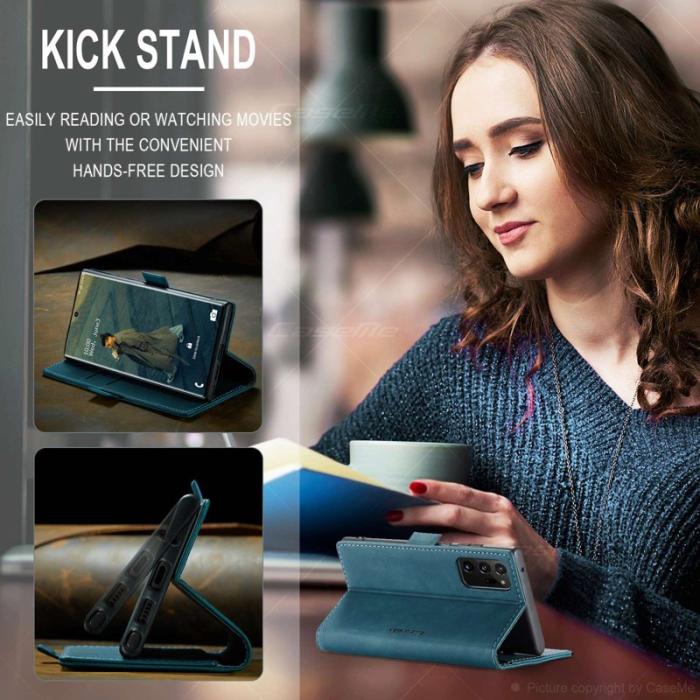 Caseme - CASEME 013 Series Läderfodral för Samsung Galaxy Note20 Ultra - Grön