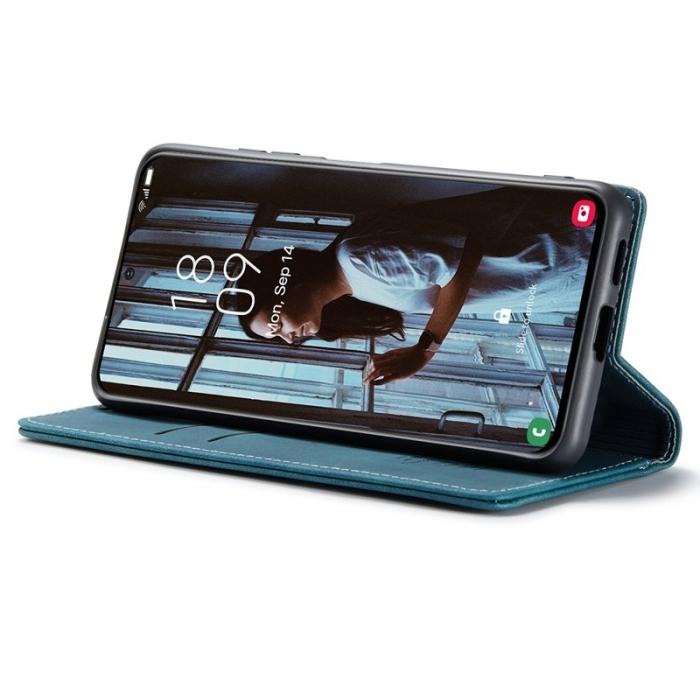 Caseme - CASEME 013 Series Läderplånbok Skal för Samsung Galaxy S21 - Blå