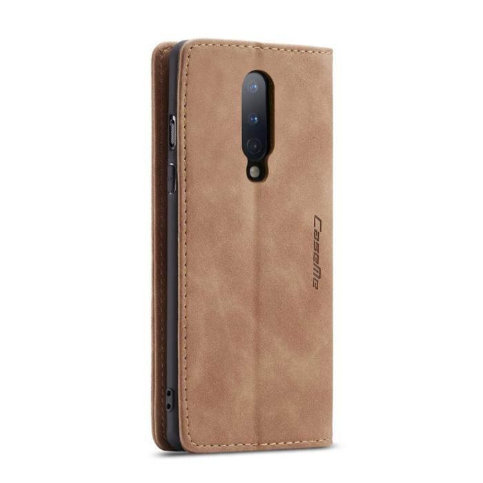 Caseme - CASEME 013 Series Läderplånboksfodral för OnePlus 8 - Brun