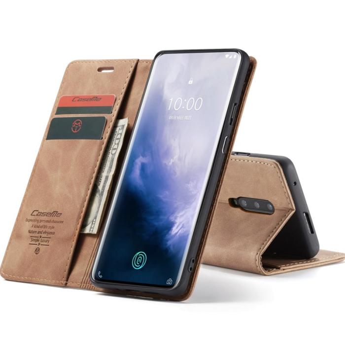 Caseme - CASEME 013 Series OnePlus 7 Pro Fodral PU Läder Brun