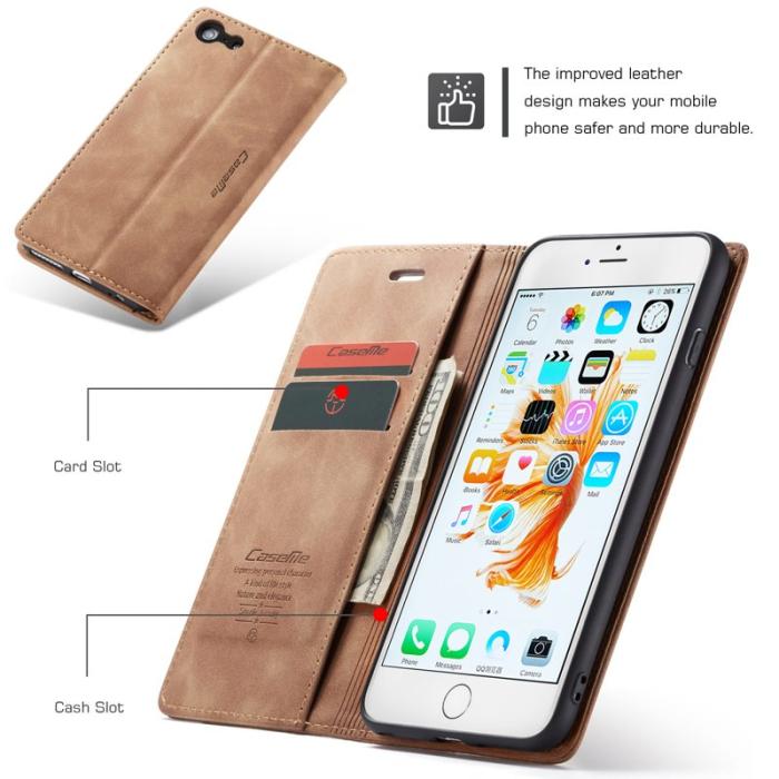 Caseme - CASEME 013 Series Plånboksfodral i PU-läder för iPhone 6s - Khaki