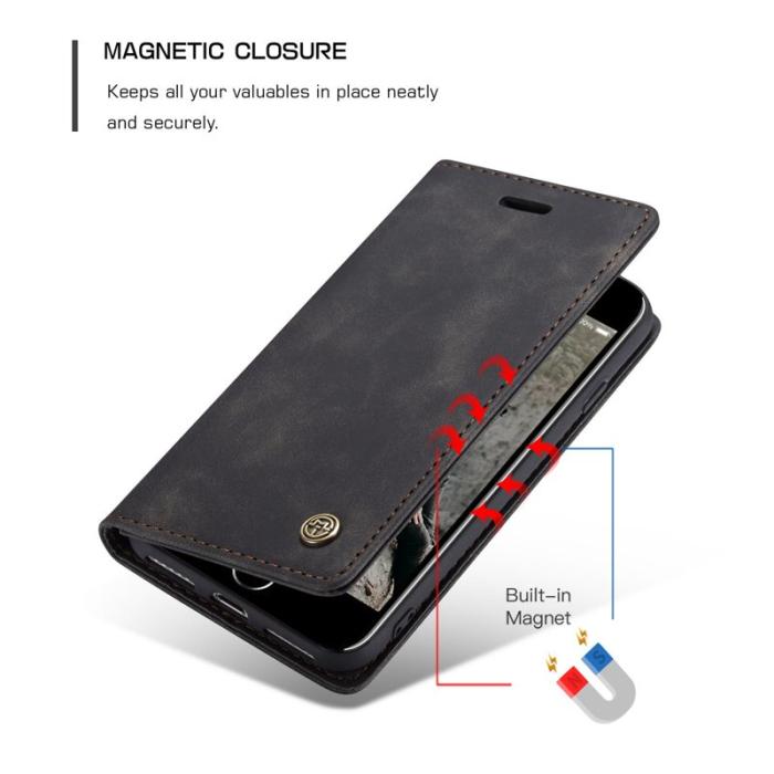 Caseme - CASEME 013 Series PU Läder Fodral för iPhone 8/7/SE 4.7 - Svart