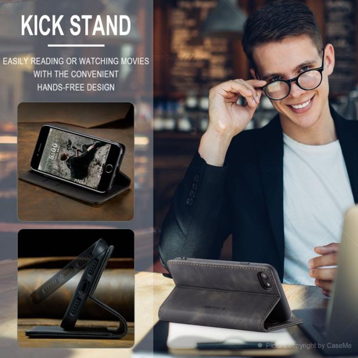 Caseme - CASEME 013 Series PU Läder Fodral för iPhone 8/7/SE 4.7 - Svart