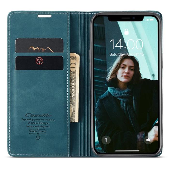 Caseme - CASEME 013 Series PU Leather Skal för iPhone XR 6.1 tum - Blå