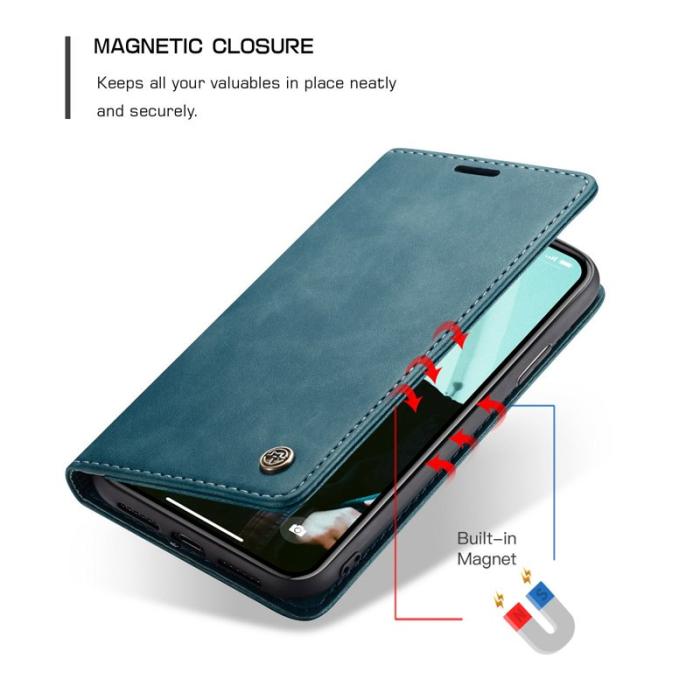 Caseme - CASEME 013 Series PU Leather Skal för iPhone XR 6.1 tum - Blå