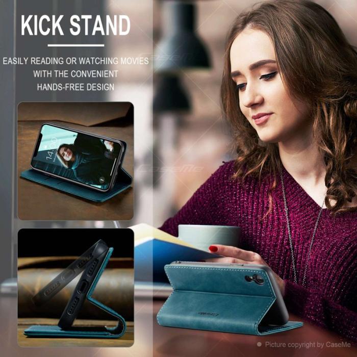 Caseme - CASEME 013 Series PU Leather Skal för iPhone XR 6.1 tum - Blå