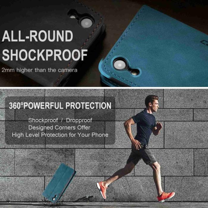 Caseme - CASEME 013 Series PU Leather Skal för iPhone XR 6.1 tum - Blå