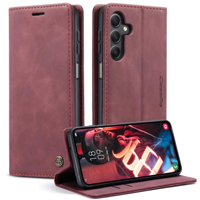 Caseme - CASEME 013 Series Samsung Galaxy A15 5G Fodral Flip Röd