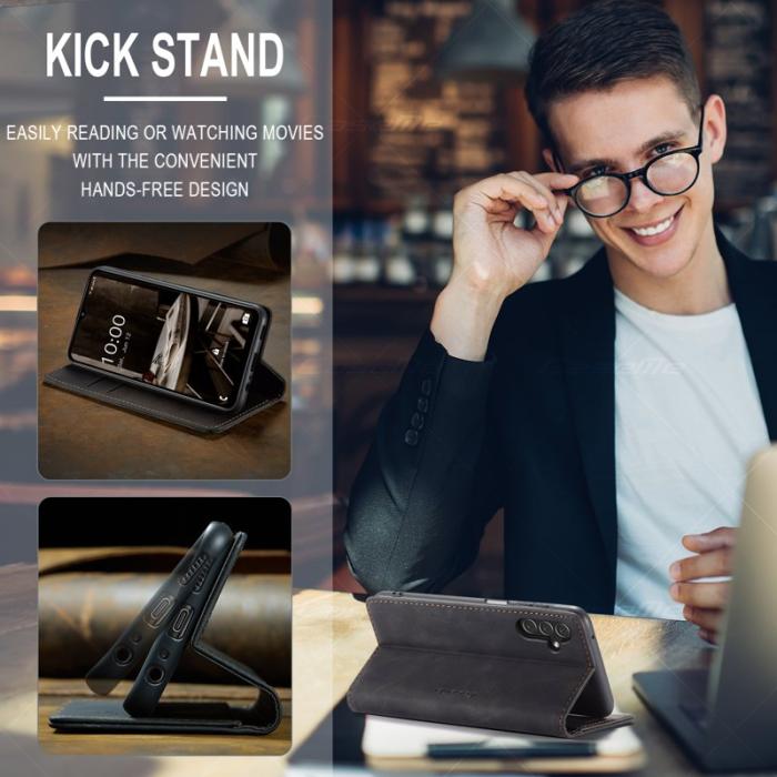 Caseme - CASEME 013 Series Samsung Galaxy A34 5G Konstläder Plånboksfodral Svart