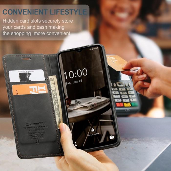Caseme - CASEME 013 Series Samsung Galaxy A34 5G Konstläder Plånboksfodral Svart