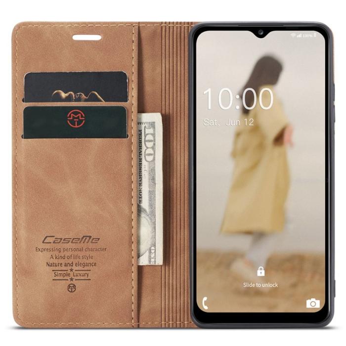 Caseme - CASEME 013 Series Samsung Galaxy A34 5G Skal PU Läder Brun