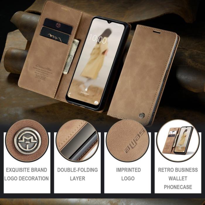 Caseme - CASEME 013 Series Samsung Galaxy A34 5G Skal PU Läder Brun