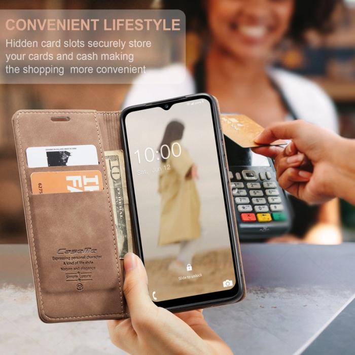 Caseme - CASEME 013 Series Samsung Galaxy A34 5G Skal PU Läder Brun